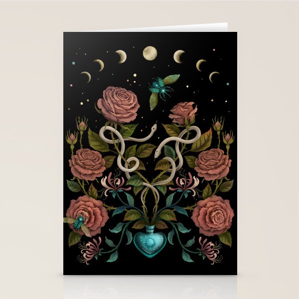 Rose and Honeysuckle Stationery Card Gallery Image 1