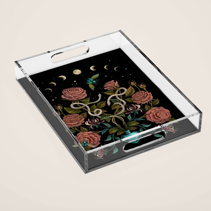 Rose and Honeysuckle Acrylic Tray Gallery Image 1