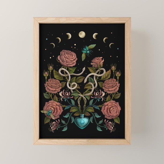 Rose and Honeysuckle Mini Art Print Gallery Image 1