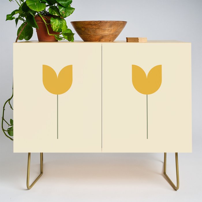 Vintage Tulip Minimalism - Yellow Credenza Gallery Image 1
