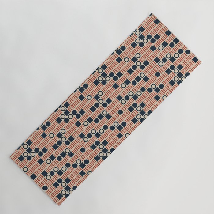 Red & Blue Hand-drawn Pattern #1 Yoga Mat Gallery Image 1