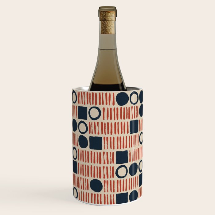 Red & Blue Hand-drawn Pattern #1 Wine Chiller Gallery Image 3
