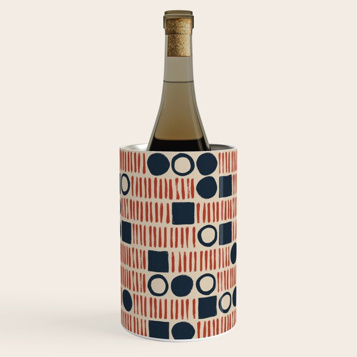 Red & Blue Hand-drawn Pattern #1 Wine Chiller Gallery Image 2