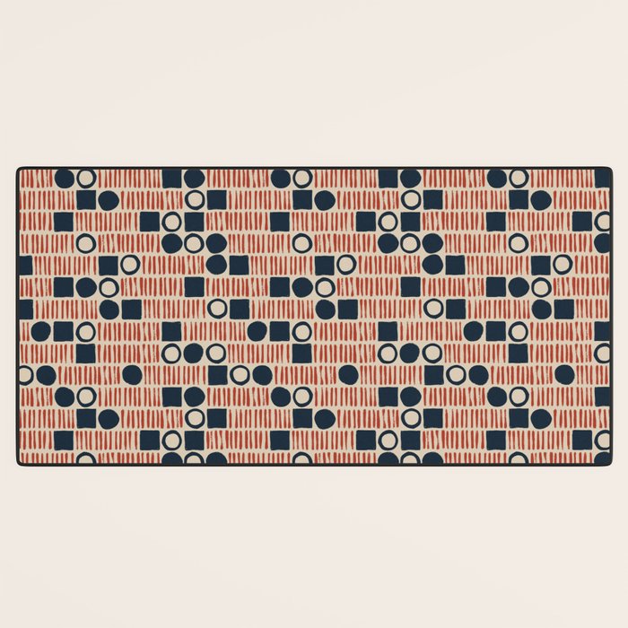 Red & Blue Hand-drawn Pattern #1 Desk Mat Gallery Image 3
