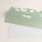 Green background porcelain white flowers Wrapping Paper Gallery Image 2