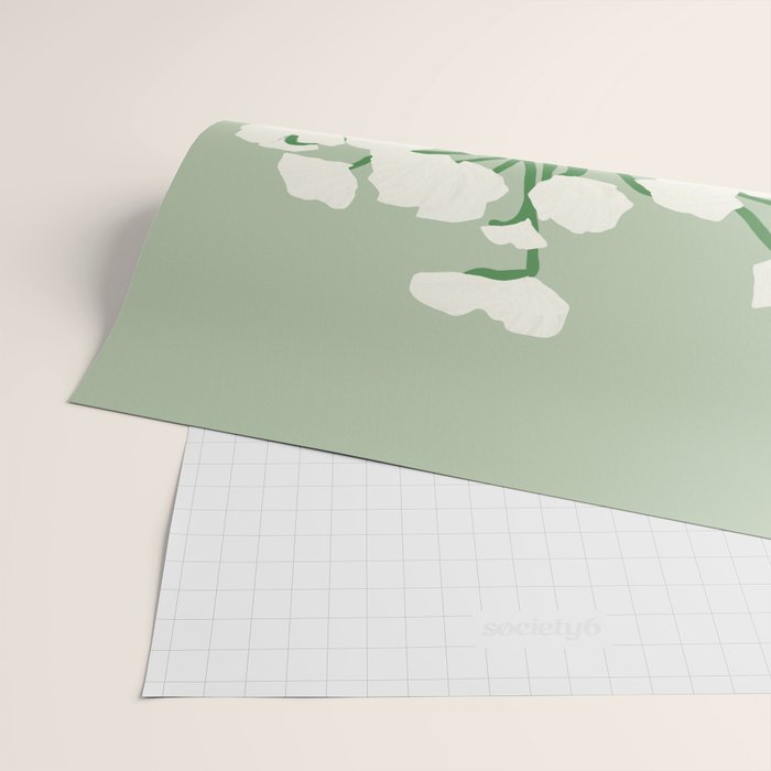 Green background porcelain white flowers Wrapping Paper Gallery Image 2