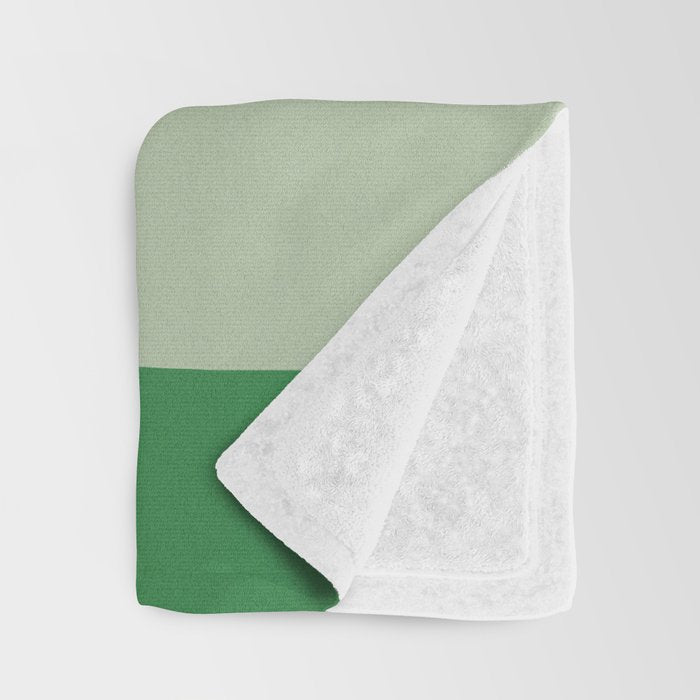Green background porcelain white flowers Throw Blanket Gallery Image 3