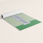 Green background porcelain white flowers Yoga Mat Gallery Image 2
