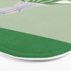 Green background porcelain white flowers Bath Mat Gallery Image 3