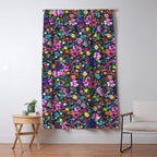 Millefleurs Spring Little Flowers Folky Navy Window Curtain Gallery Image 5