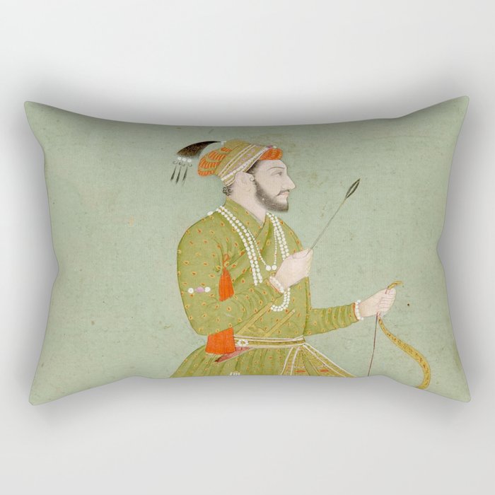 Jahangir's Son Antique Indian Miniature Painted Illustration Rectangular Pillow Gallery Image 2