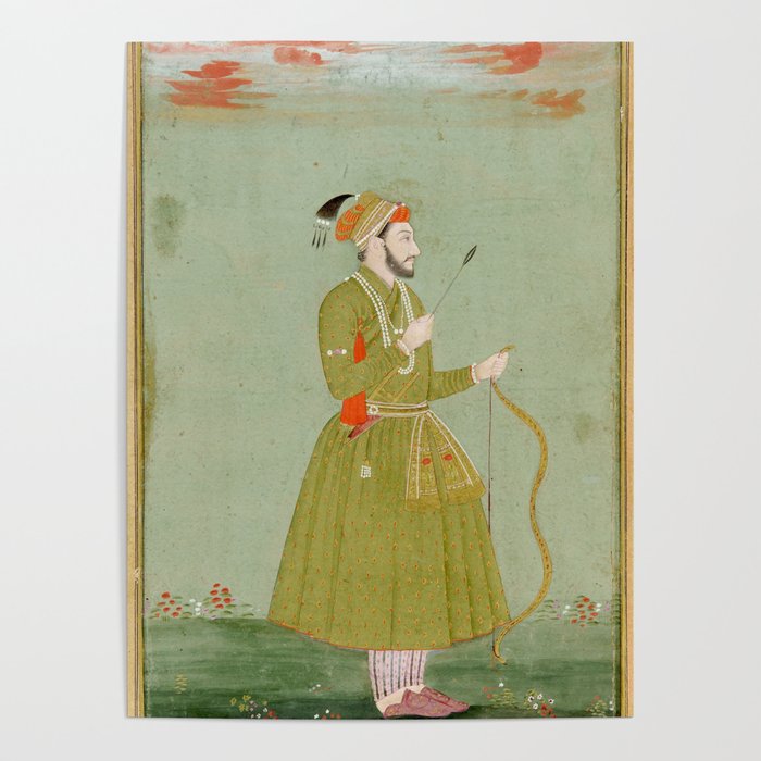 Jahangir's Son Antique Indian Miniature Painted Illustration Poster Gallery Image 1