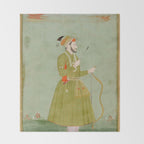 Jahangir's Son Antique Indian Miniature Painted Illustration Throw Blanket Gallery Image 2