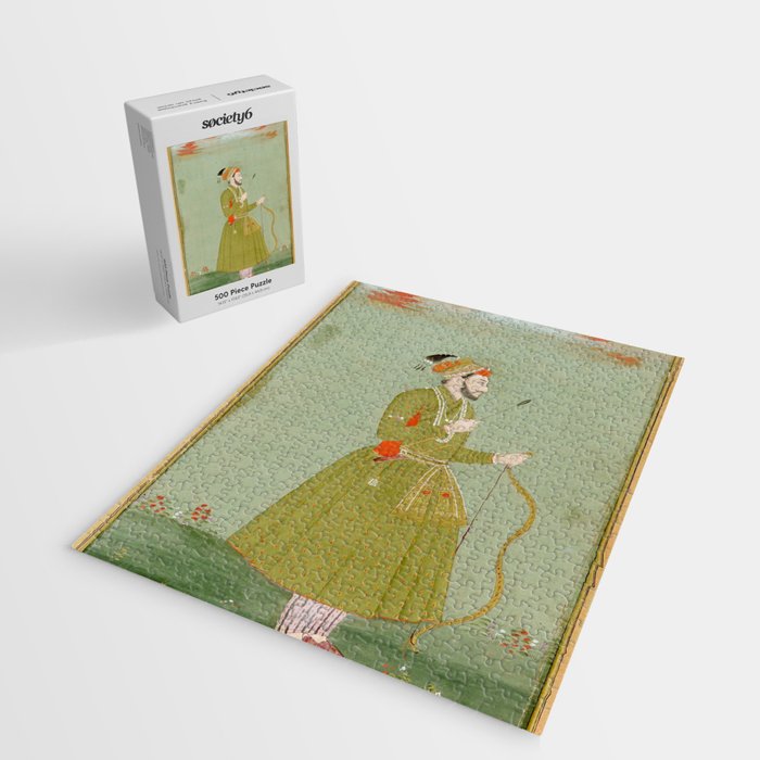 Jahangir's Son Antique Indian Miniature Painted Illustration Jigsaw Puzzle Gallery Image 2