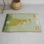 Jahangir's Son Antique Indian Miniature Painted Illustration Rug Gallery Image 1