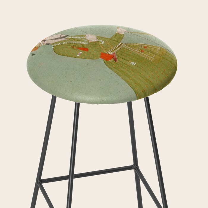 Jahangir's Son Antique Indian Miniature Painted Illustration Stool Gallery Image 2