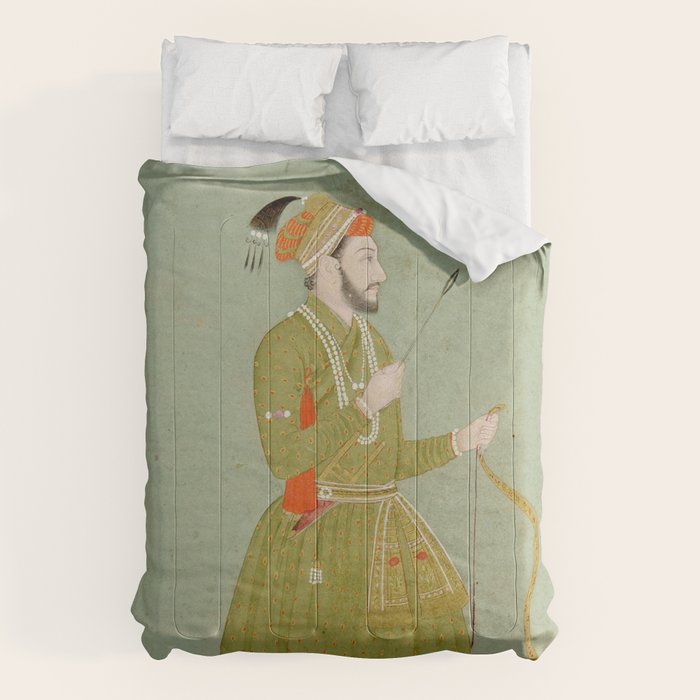Jahangir's Son Antique Indian Miniature Painted Illustration Comforter Gallery Image 1