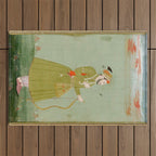 Jahangir's Son Antique Indian Miniature Painted Illustration Outdoor Rug Gallery Image 1