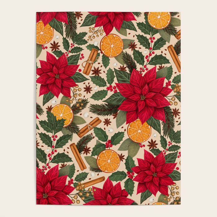 Poinsettia Flowers and Spices Poster Gallery Image 4