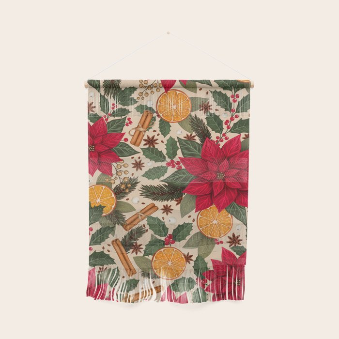 Poinsettia Flowers and Spices Wall Hanging Gallery Image 1