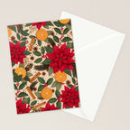 Poinsettia Flowers and Spices Stationery Card Gallery Image 2