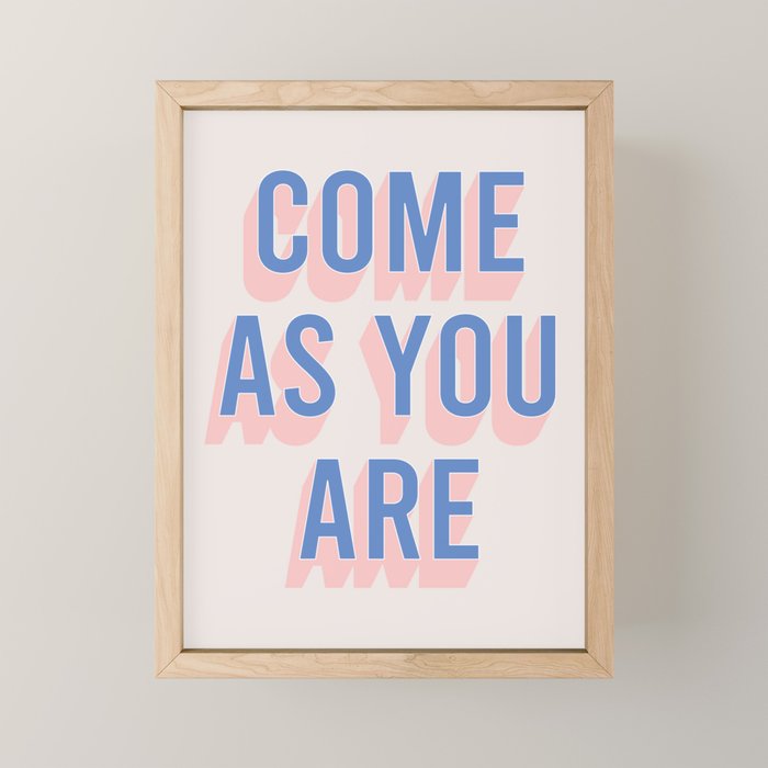Come As You Are (Blue Pink) Mini Art Print Gallery Image 1