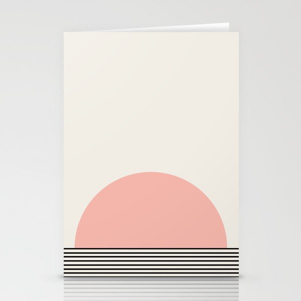Sunrise Sunset II - Pink Black Stationery Card Gallery Image 2