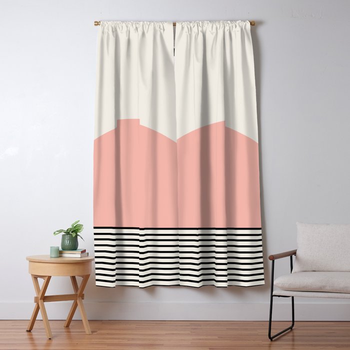 Sunrise Sunset II - Pink Black Window Curtain Gallery Image 1