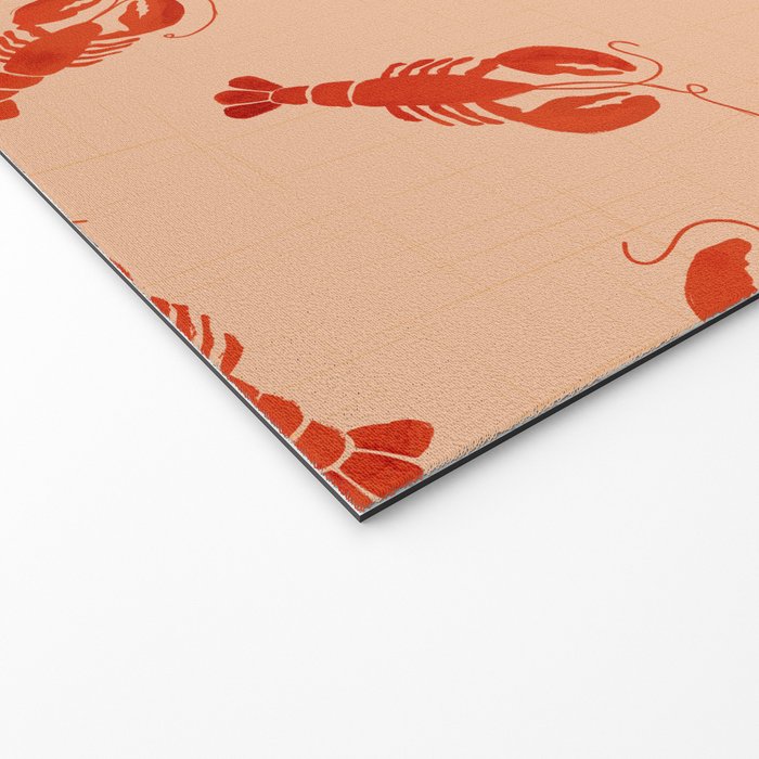 Classic Red Lobsters Pattern On Peach Welcome Mat Gallery Image 2