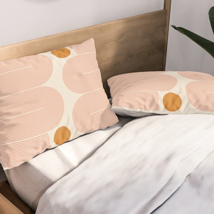 Abstraction_SUN_LINE_ART_Minimalism_002 Pillow Sham Gallery Image 2