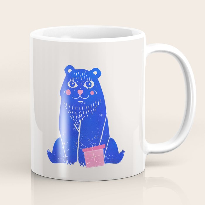 Blue Christmas Bear Coffee Mug Gallery Image 1