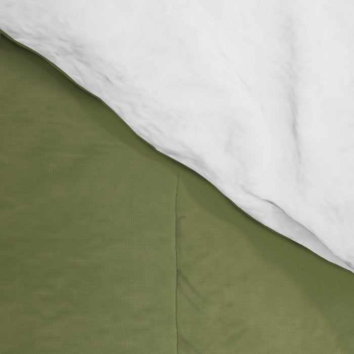 Fish Stripe 8 Mid Century Modern Minimalist Olive Green, Celadon, and Orange Comforter Gallery Image 4