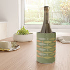 Fish Stripe 8 Mid Century Modern Minimalist Olive Green, Celadon, and Orange Wine Chiller Gallery Image 4