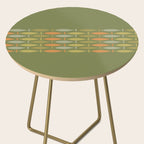 Fish Stripe 8 Mid Century Modern Minimalist Olive Green, Celadon, and Orange Side Table Gallery Image 2