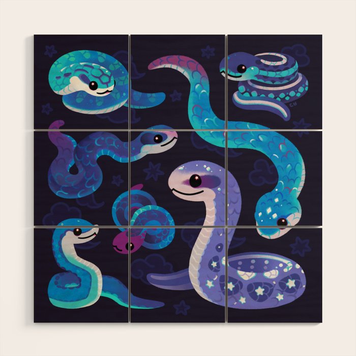 The Year of the Blue Snake Wood Wall Art Gallery Image 1