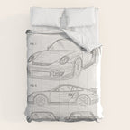 Supercar Sports Car Patent - Car Lover Classic Car Art - White Comforter Gallery Image 6