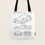 Supercar Sports Car Patent - Car Lover Classic Car Art - White Tote Bag Gallery Image 1