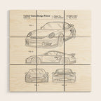 Supercar Sports Car Patent - Car Lover Classic Car Art - White Wood Wall Art Gallery Image 1