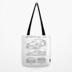 Supercar Sports Car Patent - Car Lover Classic Car Art - White Tote Bag Gallery Image 2
