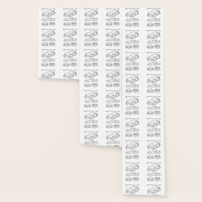 Supercar Sports Car Patent - Car Lover Classic Car Art - White Wallpaper Gallery Image 3