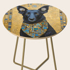 Handsome Black Klimt Dog with Scarf Side Table Gallery Image 2