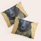 Handsome Black Klimt Dog with Scarf Pillow Sham Gallery Image 3