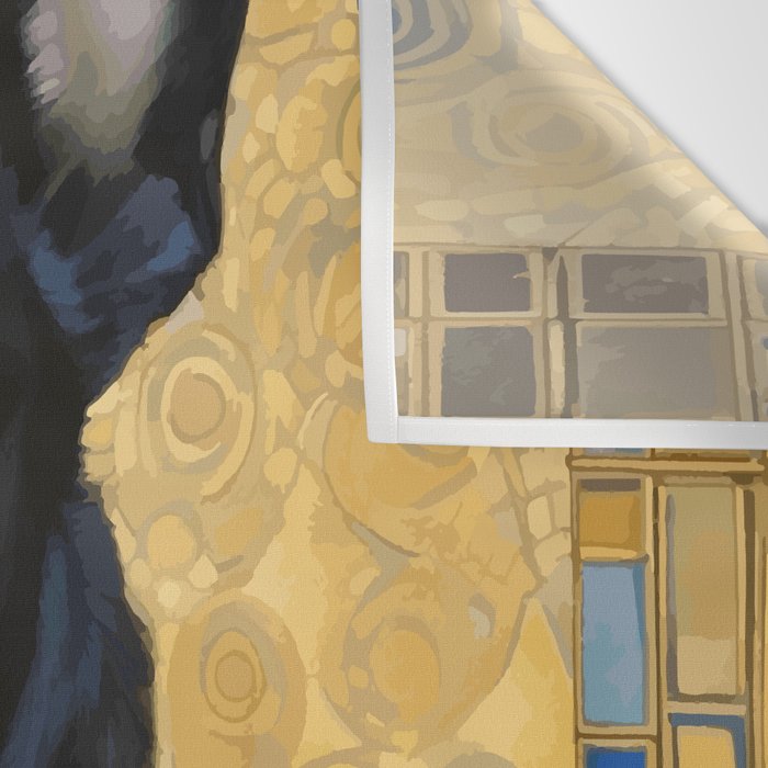 Handsome Black Klimt Dog with Scarf Wall Tapestry Gallery Image 3