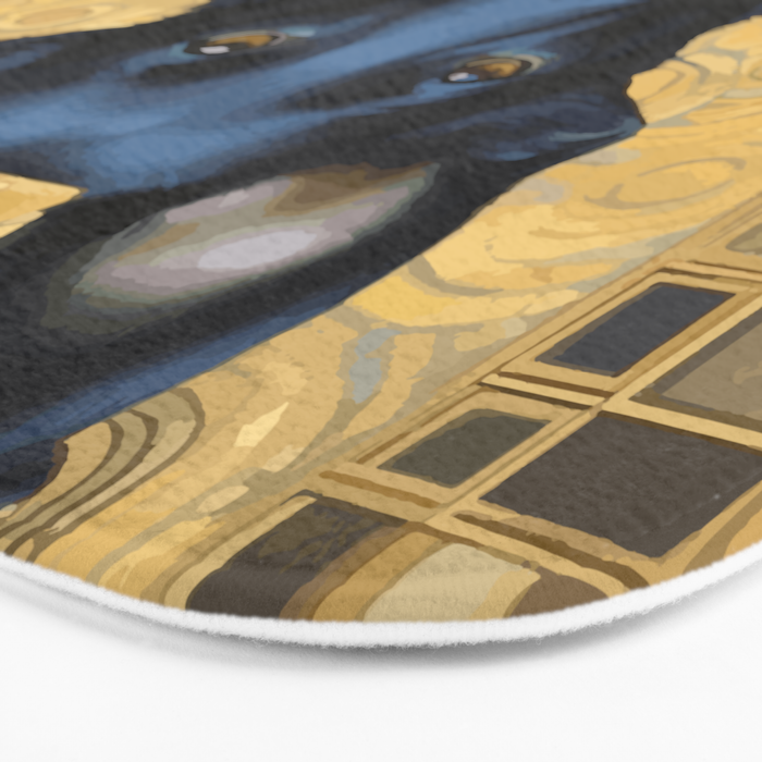 Handsome Black Klimt Dog with Scarf Bath Mat Gallery Image 3