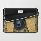 Handsome Black Klimt Dog with Scarf Laptop Sleeve Gallery Image 2