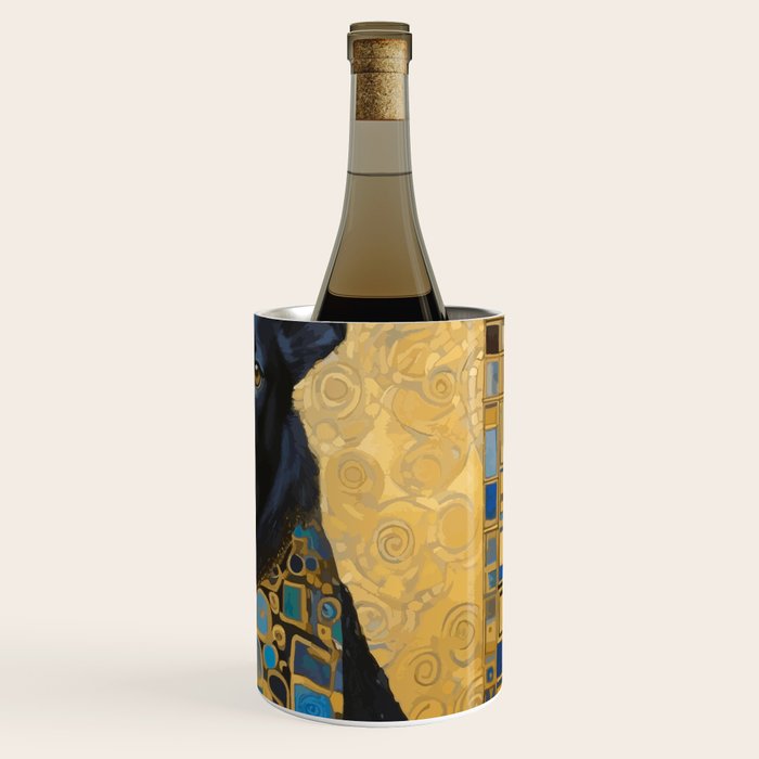 Handsome Black Klimt Dog with Scarf Wine Chiller Gallery Image 3
