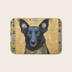 Handsome Black Klimt Dog with Scarf Bath Mat Gallery Image 1