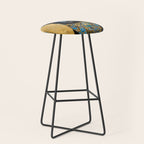 Handsome Black Klimt Dog with Scarf Stool Gallery Image 1