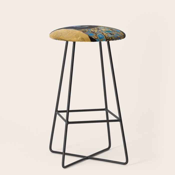 Handsome Black Klimt Dog with Scarf Stool Gallery Image 1