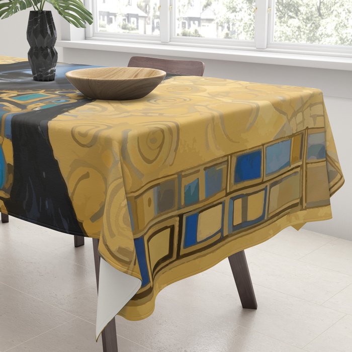 Handsome Black Klimt Dog with Scarf Tablecloth Gallery Image 3